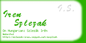 iren szlezak business card